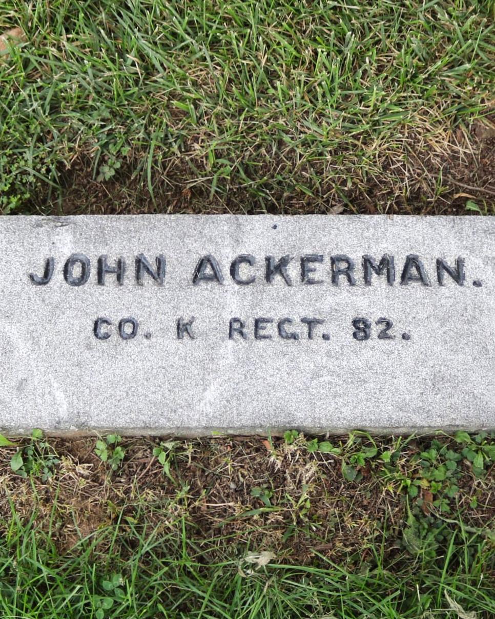 Gravestone of John Ackerman in Gettysburg National Cemetery