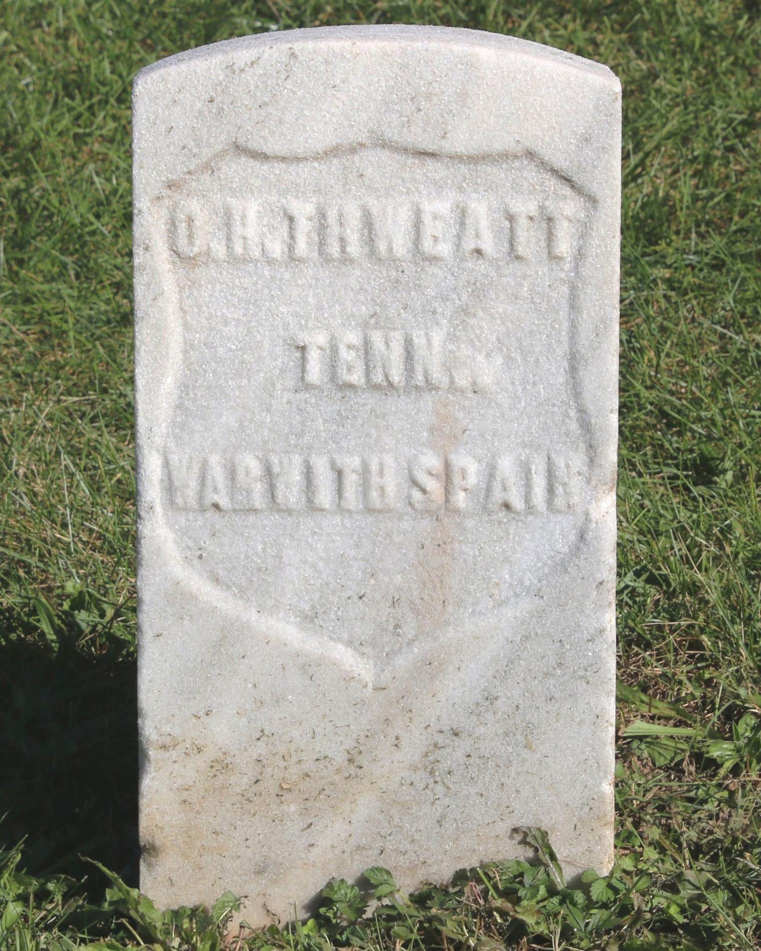 Gravestone of O.H. Thweatt in Gettysburg National Cemetery