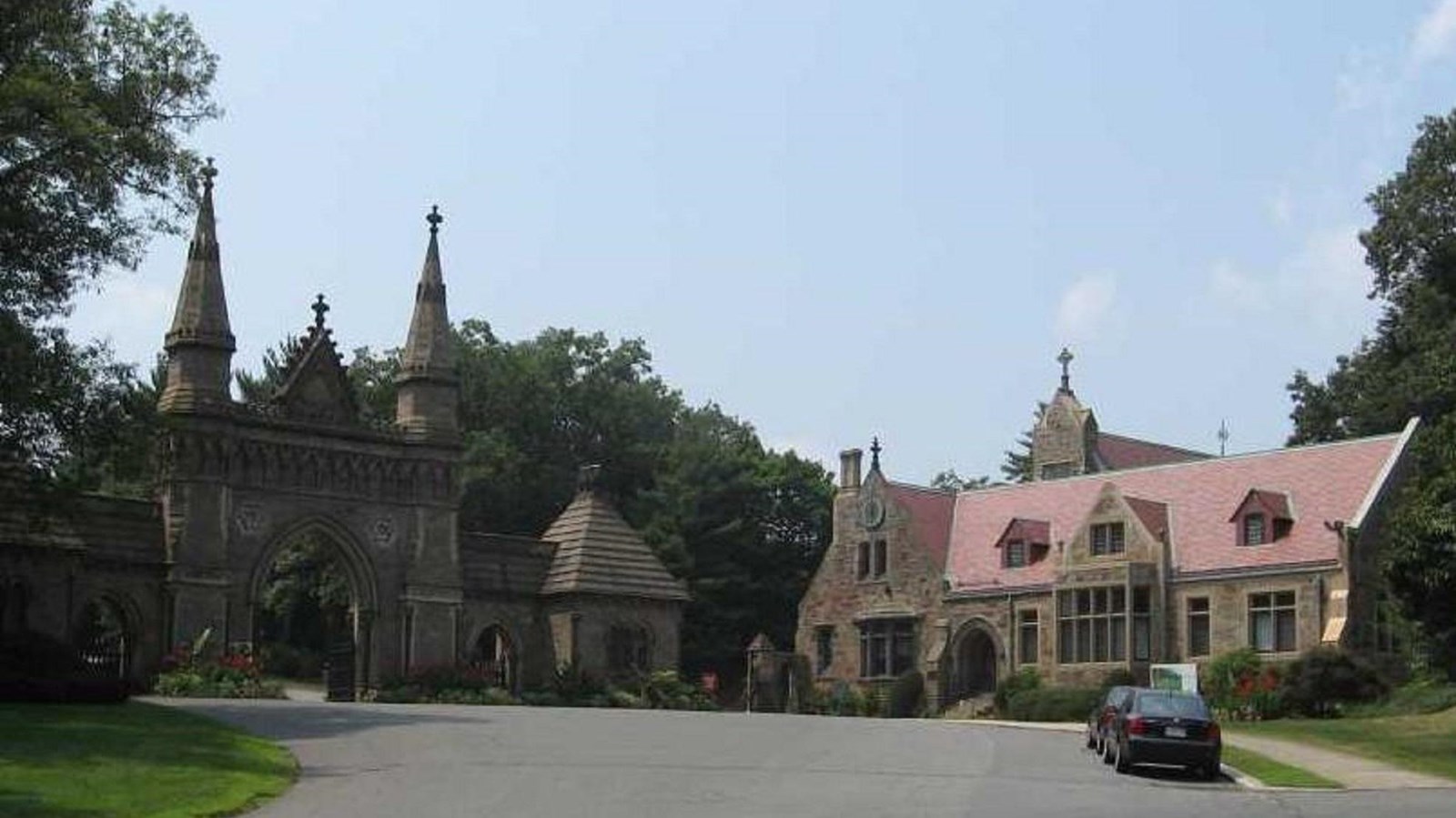 Cemetery gates. 