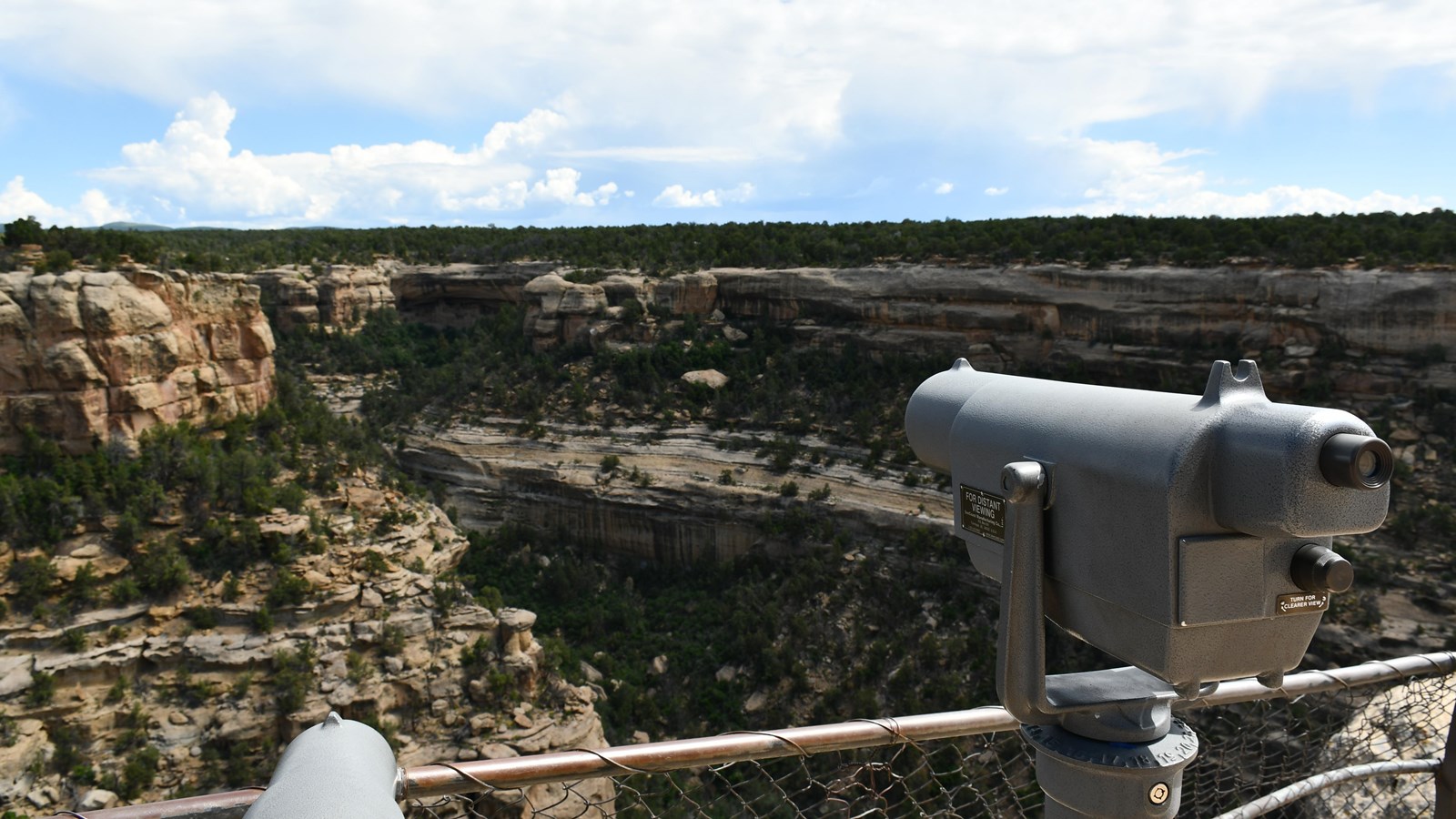Spotting scopes at the Sun Point View Overlook.