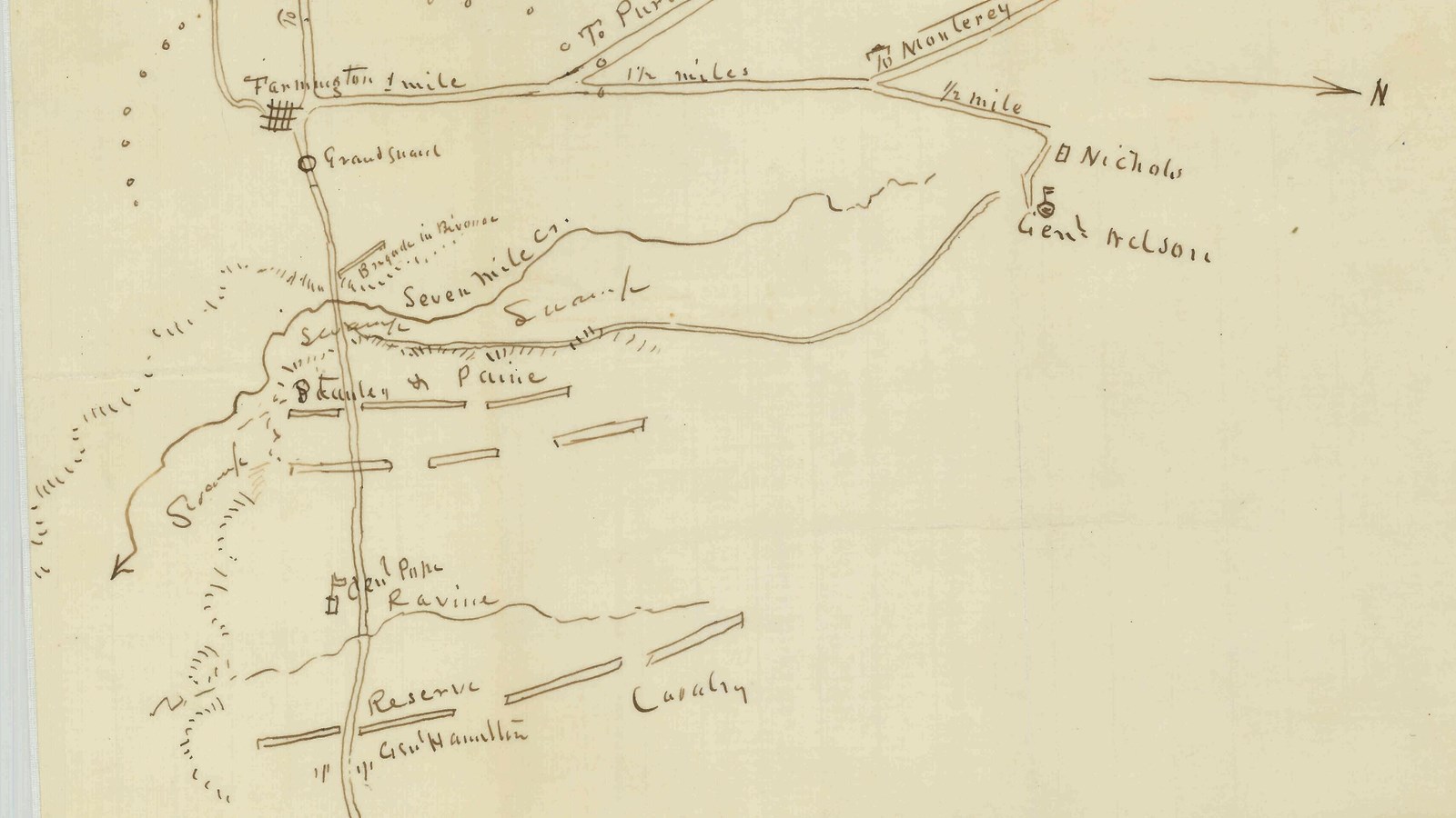 Historic battlefield sketch