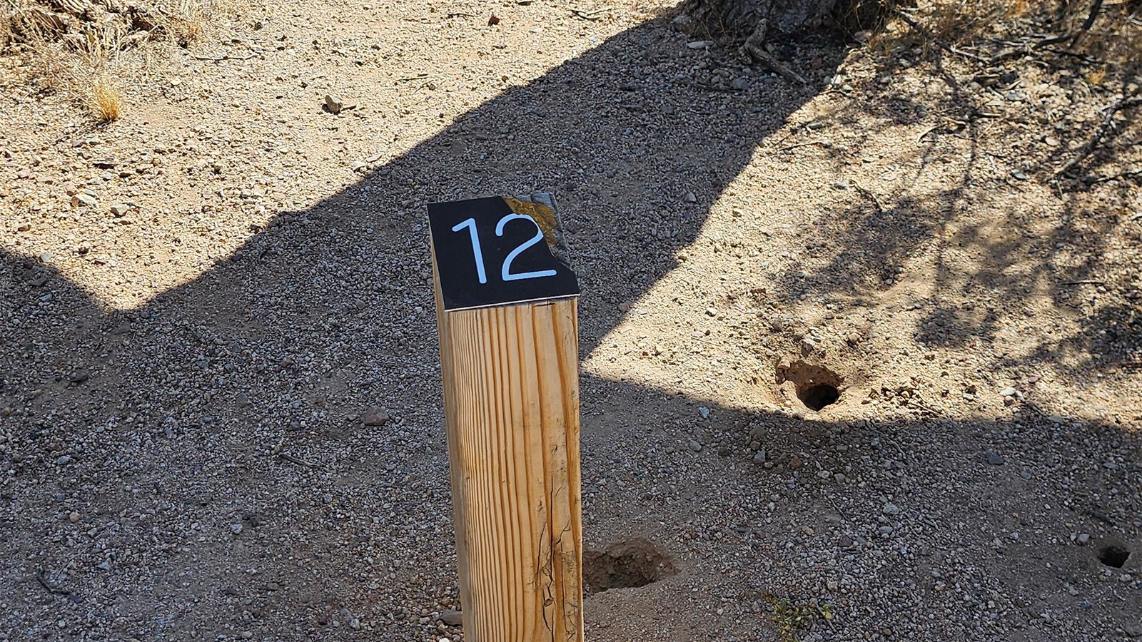 A small wood post with 
