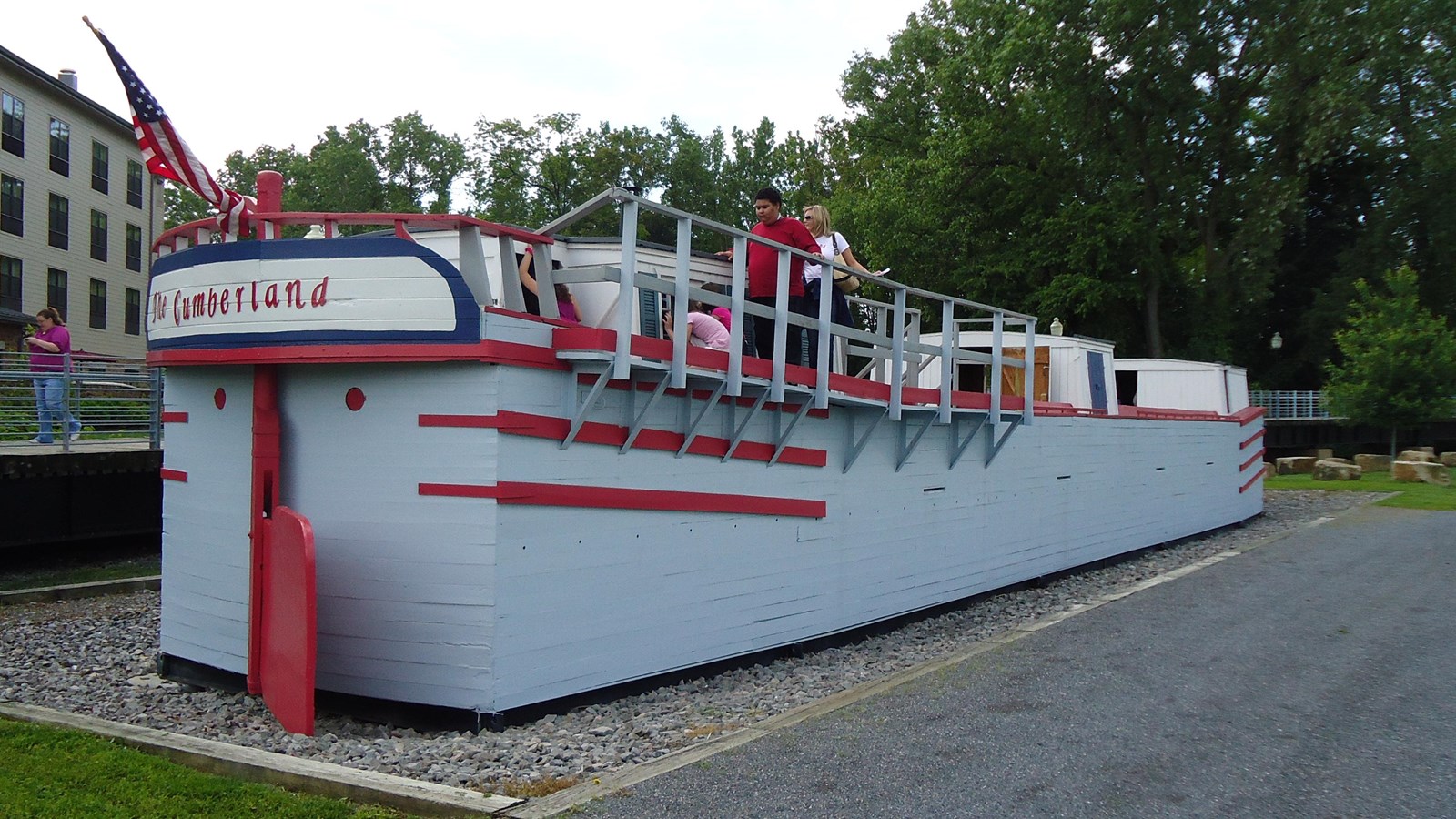 A replica canal boat