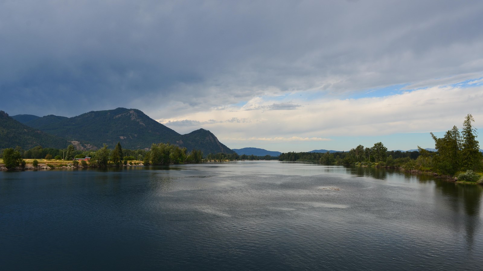 Clark Fork River with Green Monarch Ridge in the background