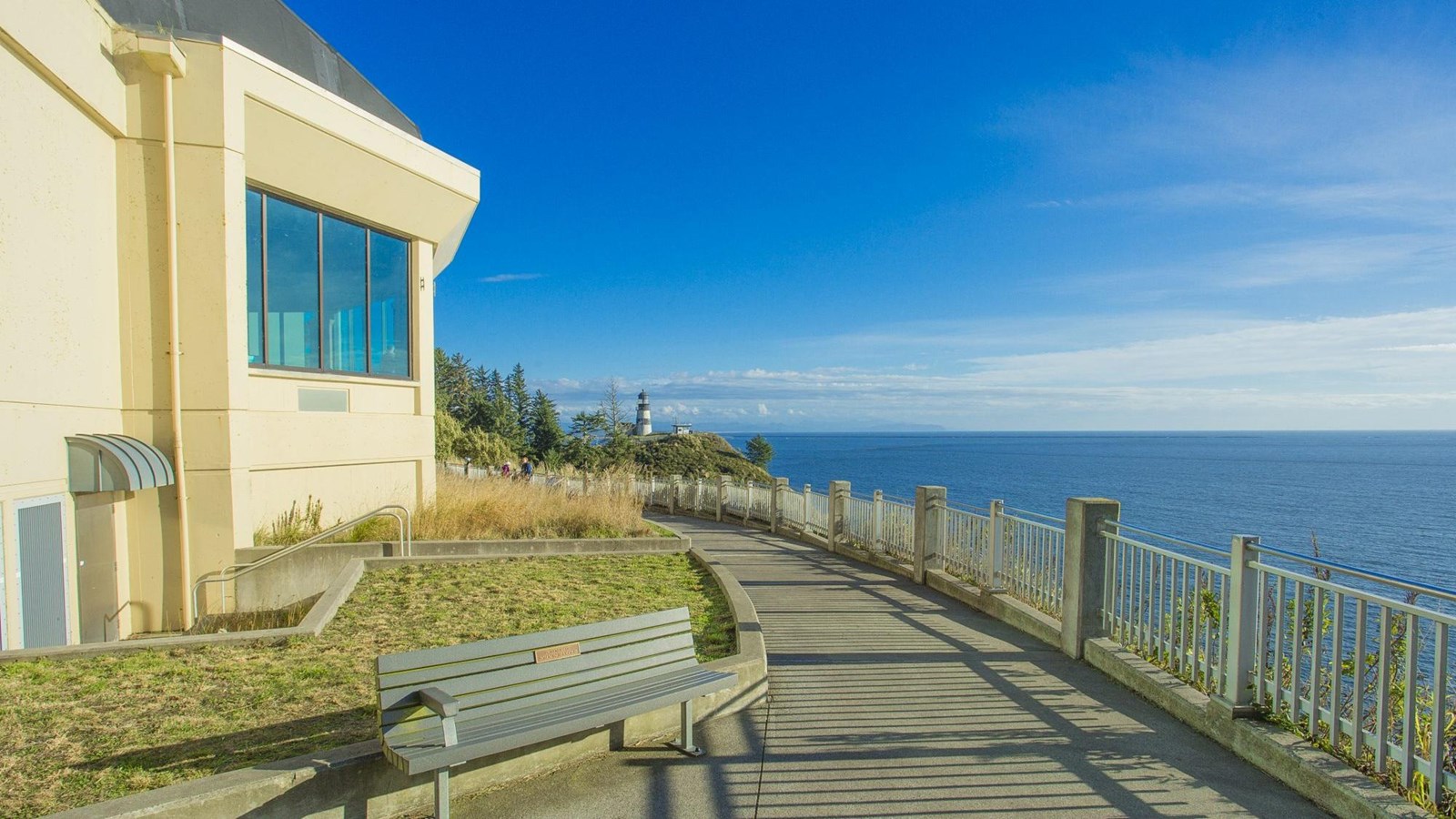A view from outside the Cape Disappointment Interpretive Center.
