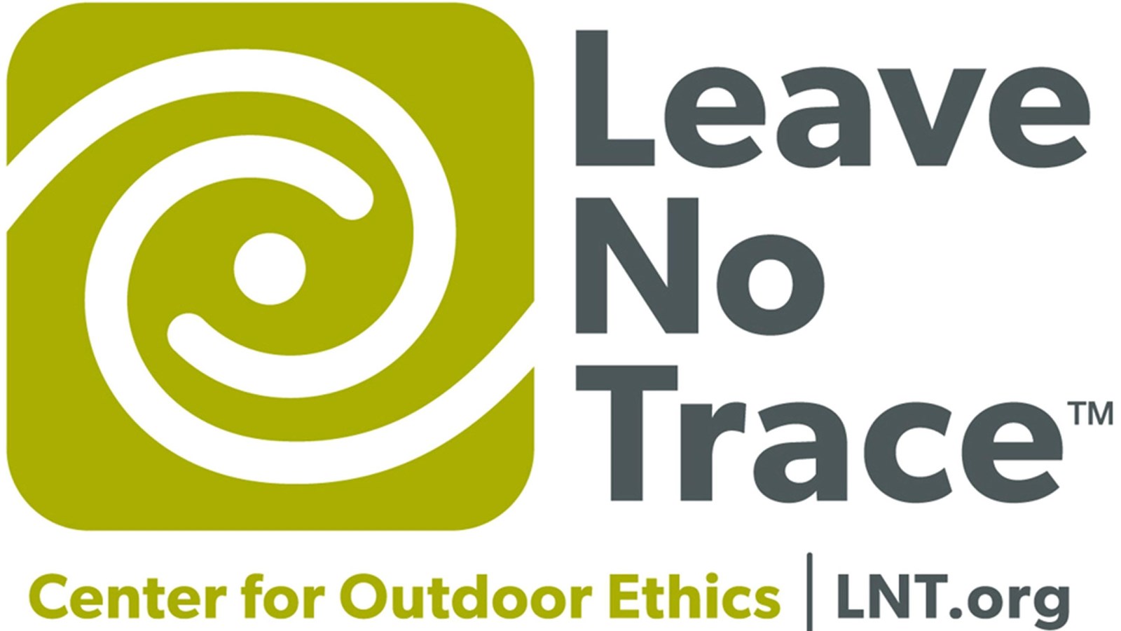 graphic of circles with a dot and the words leave no trace