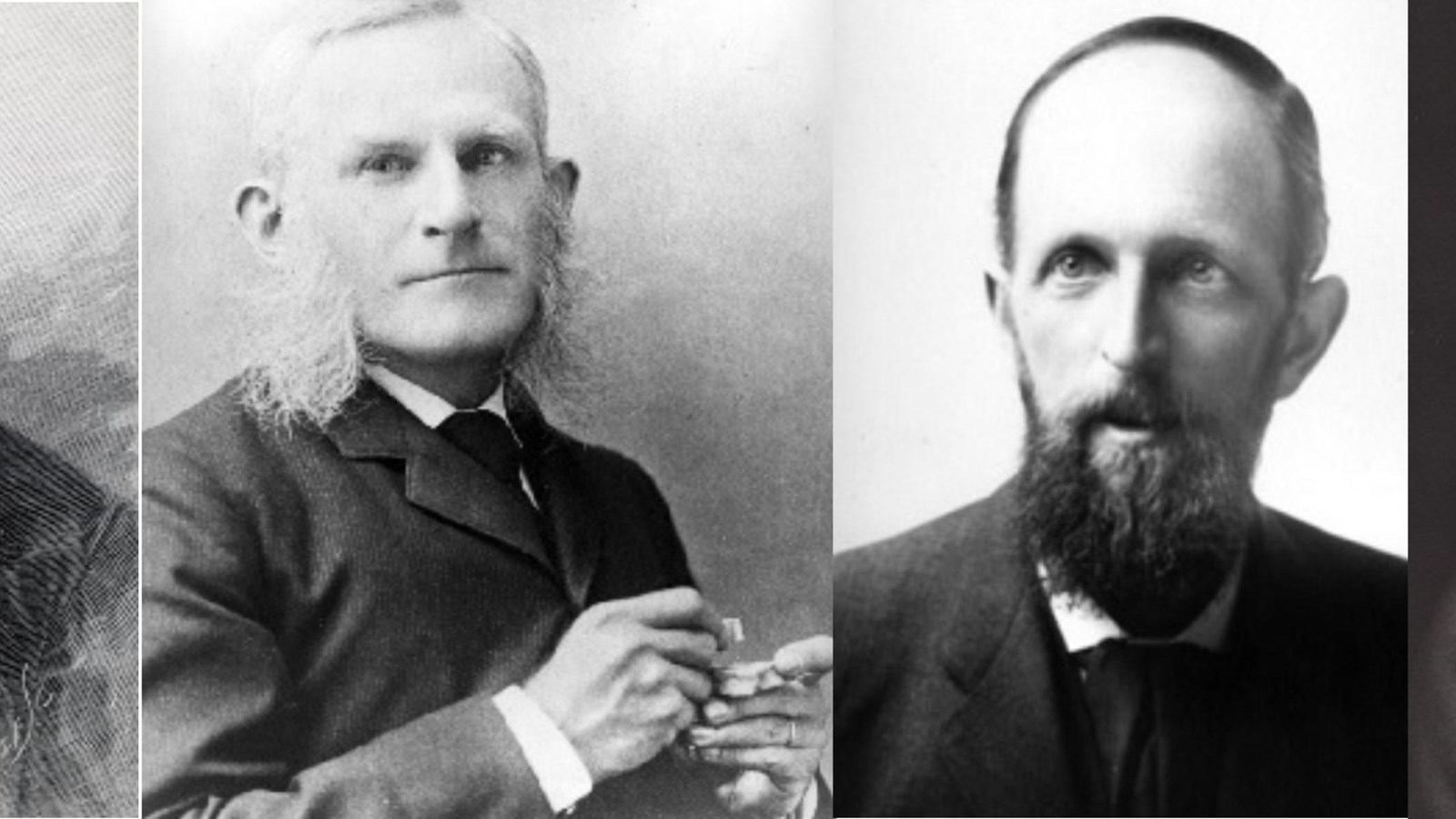 portraits of five early scientists at Florissant