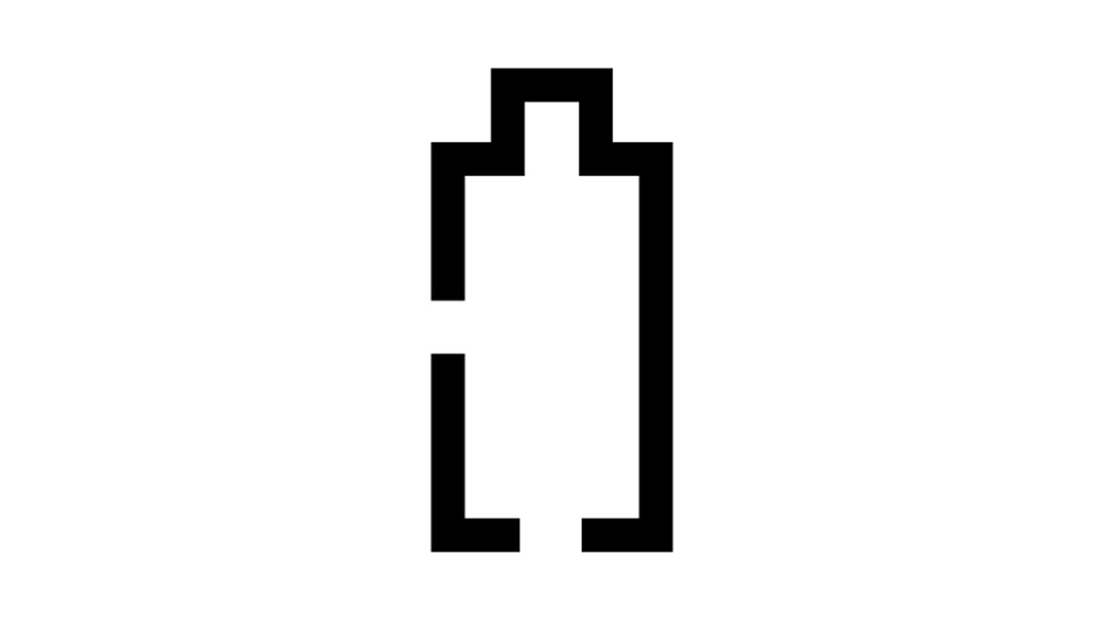 icon of architectural footprint with openings on the bottom and side