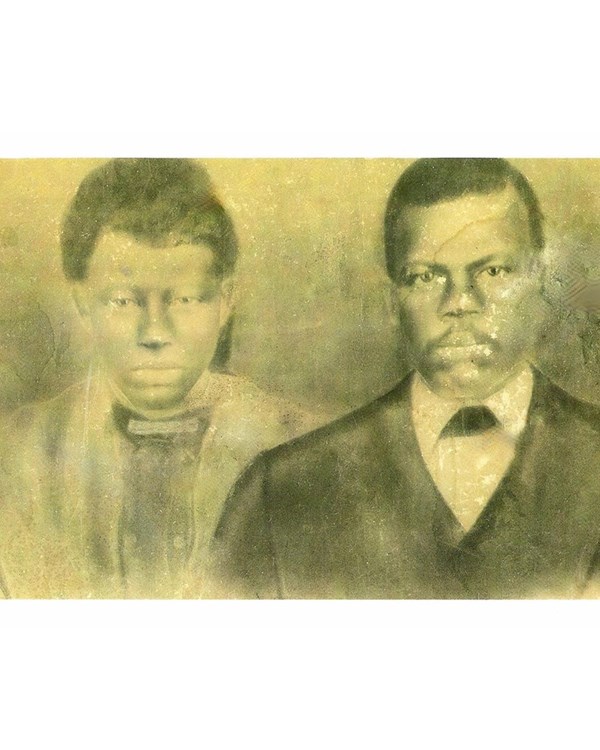 sepia tone portrait of black woman and man