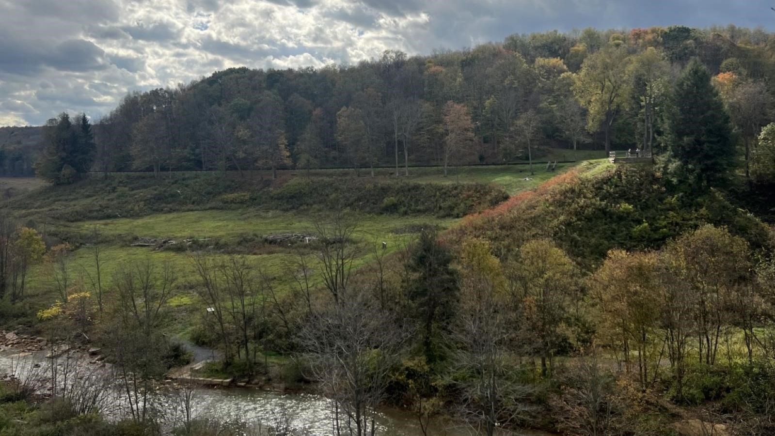A view from the remains of the dam looking out to the other side.