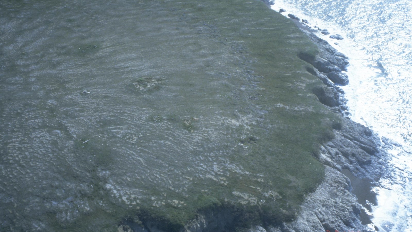grey cliff on the edge of blue ocean 