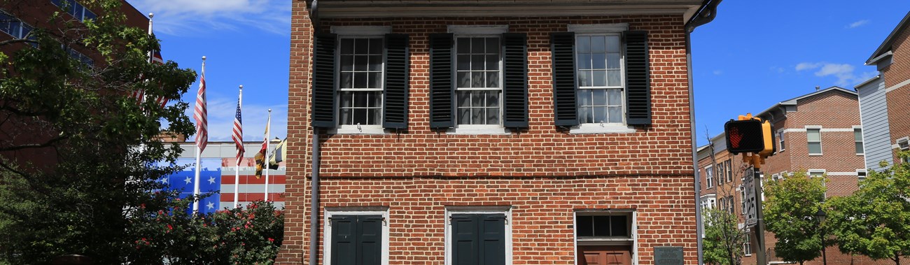 View of the front of the Star-Spangled Banner Flag House. 