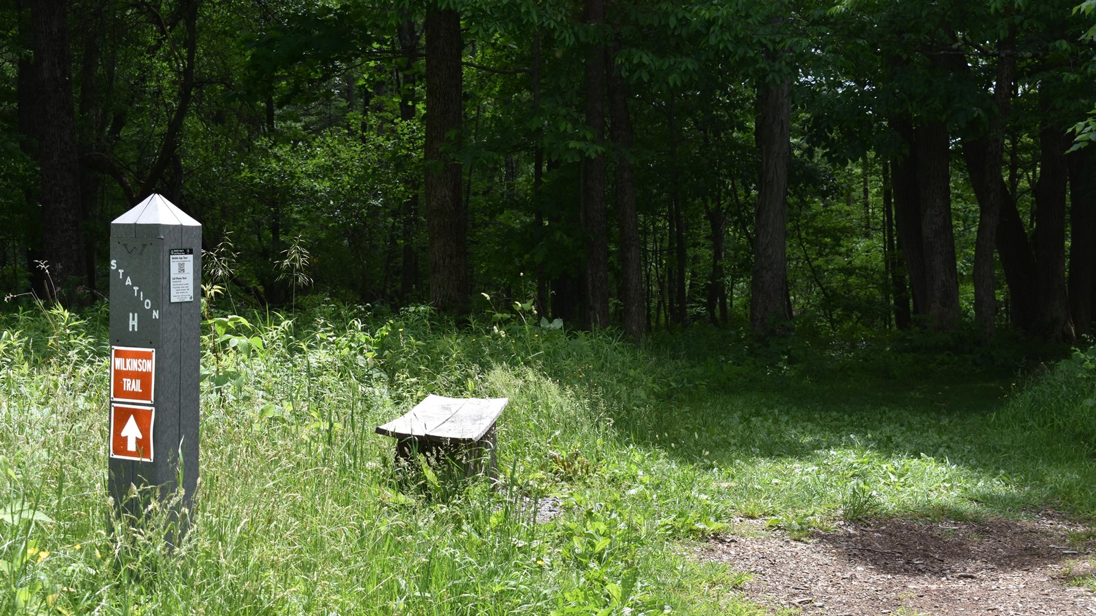A gray post marker 
