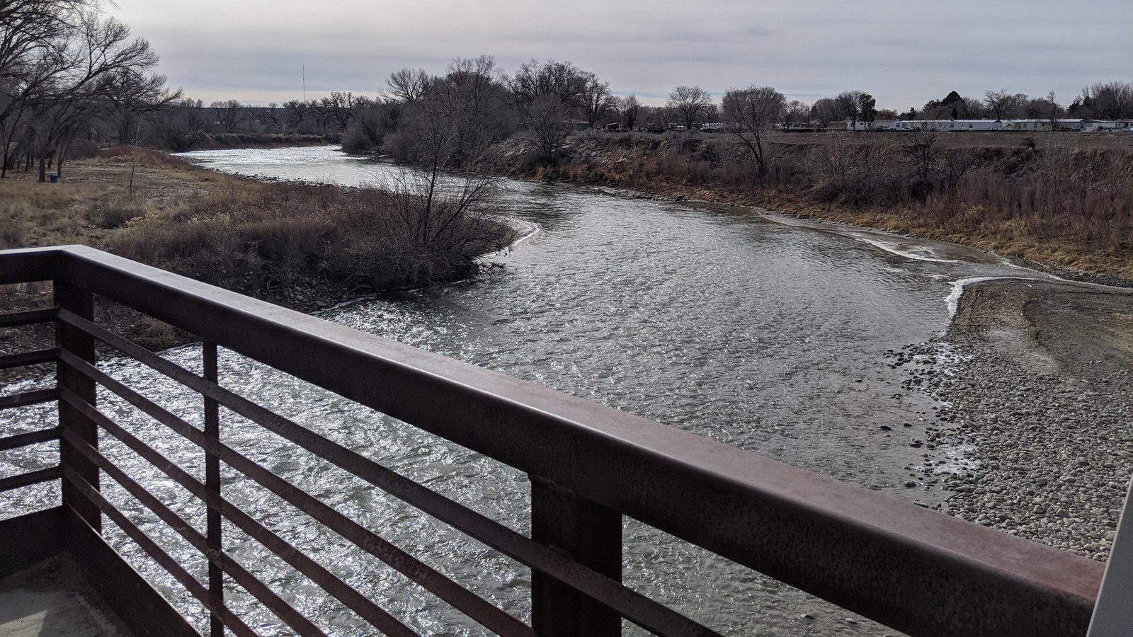 View of the Animas River from the foot bridge on the Old Spanish NHT retracement trail