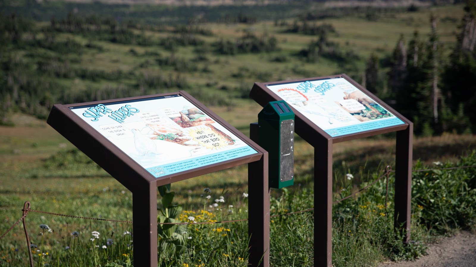 Two standing wayside exhibits,