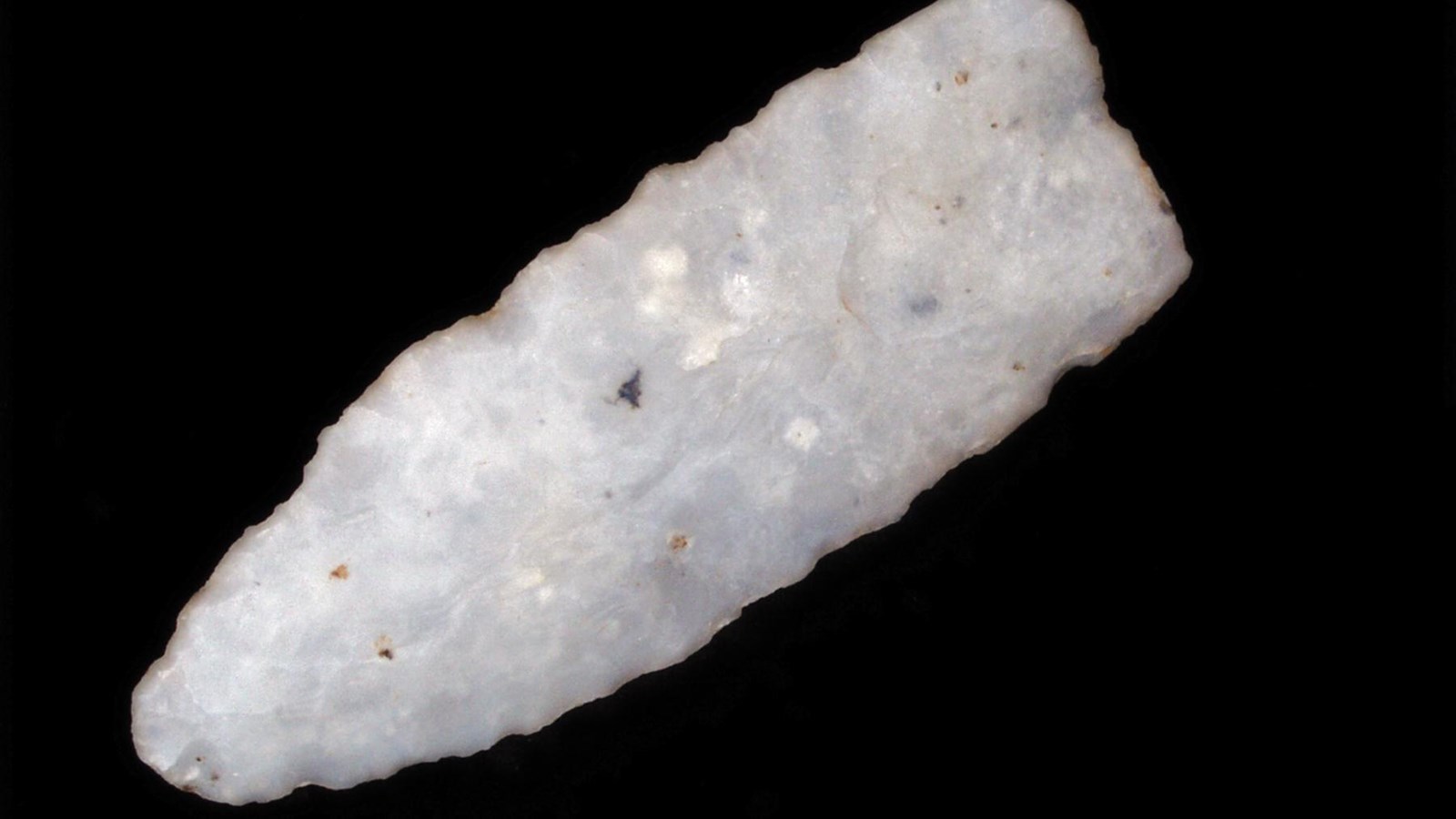 a point made of white stone with rough edges