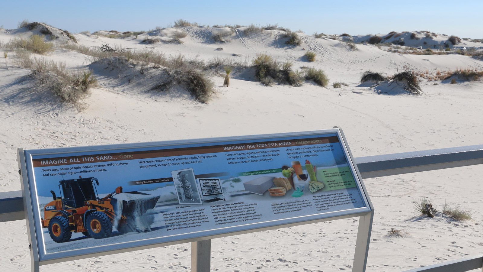Interpretive sign explains some of the products gypsum can be found in.