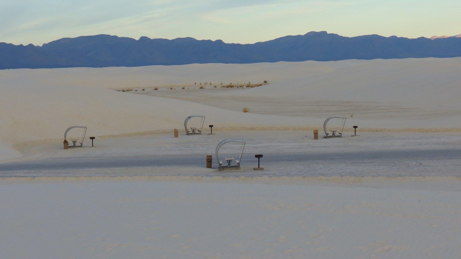 Picnic tables in the Yucca Picnic Area.