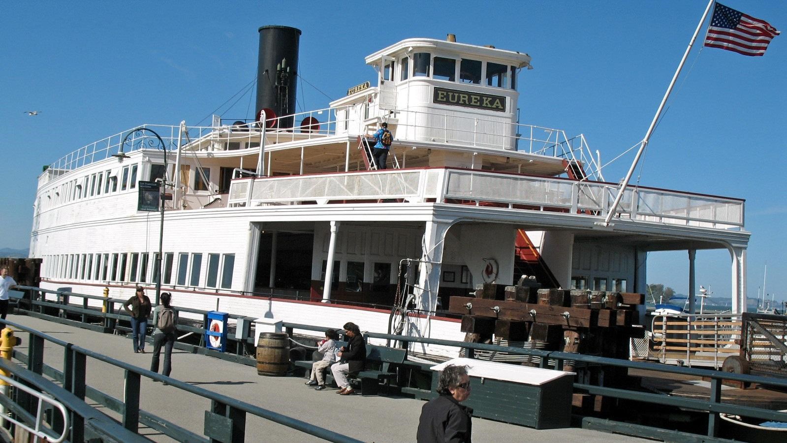 Photo of old ferry boat. 
