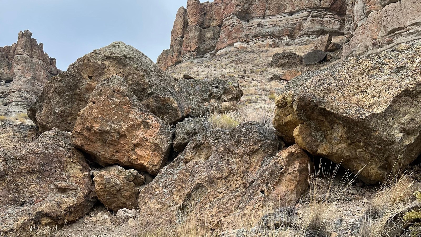 Boulders surrounded by bunchgrasses