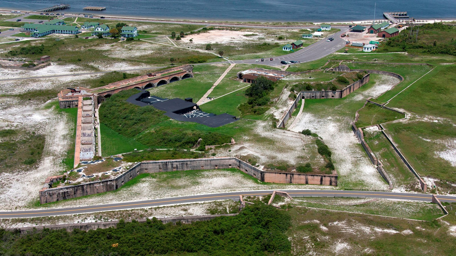 Aerial image of Fort Pickens
