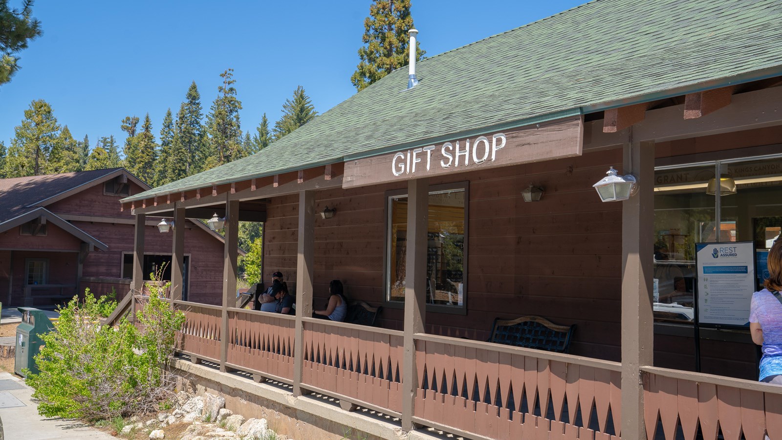 A building with a large sign reading giftshop.