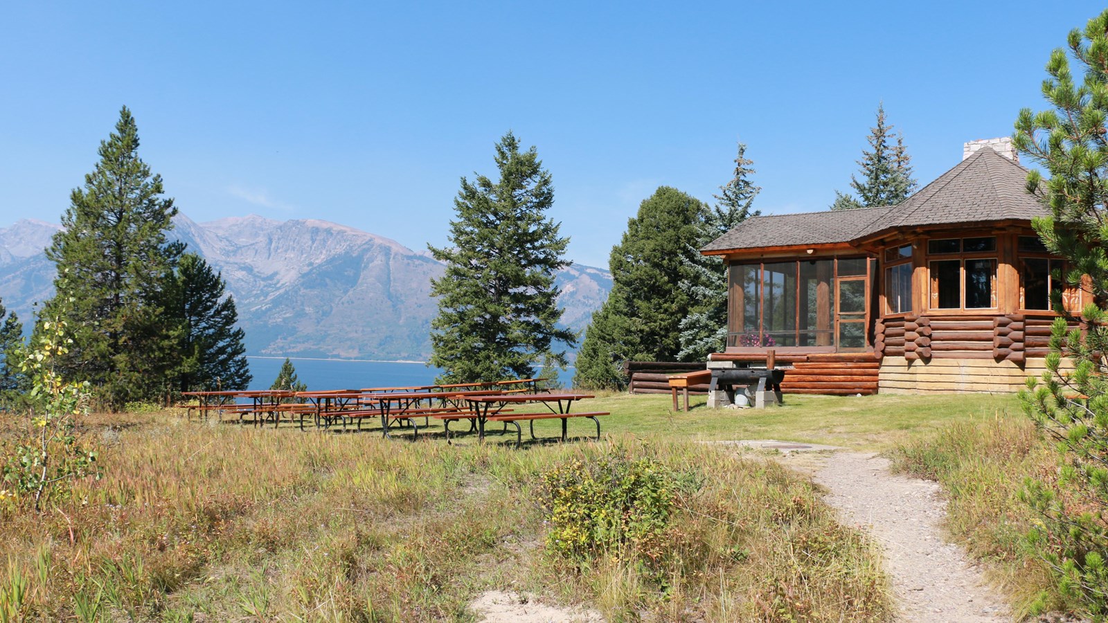 Log lodge on Jackson Lake