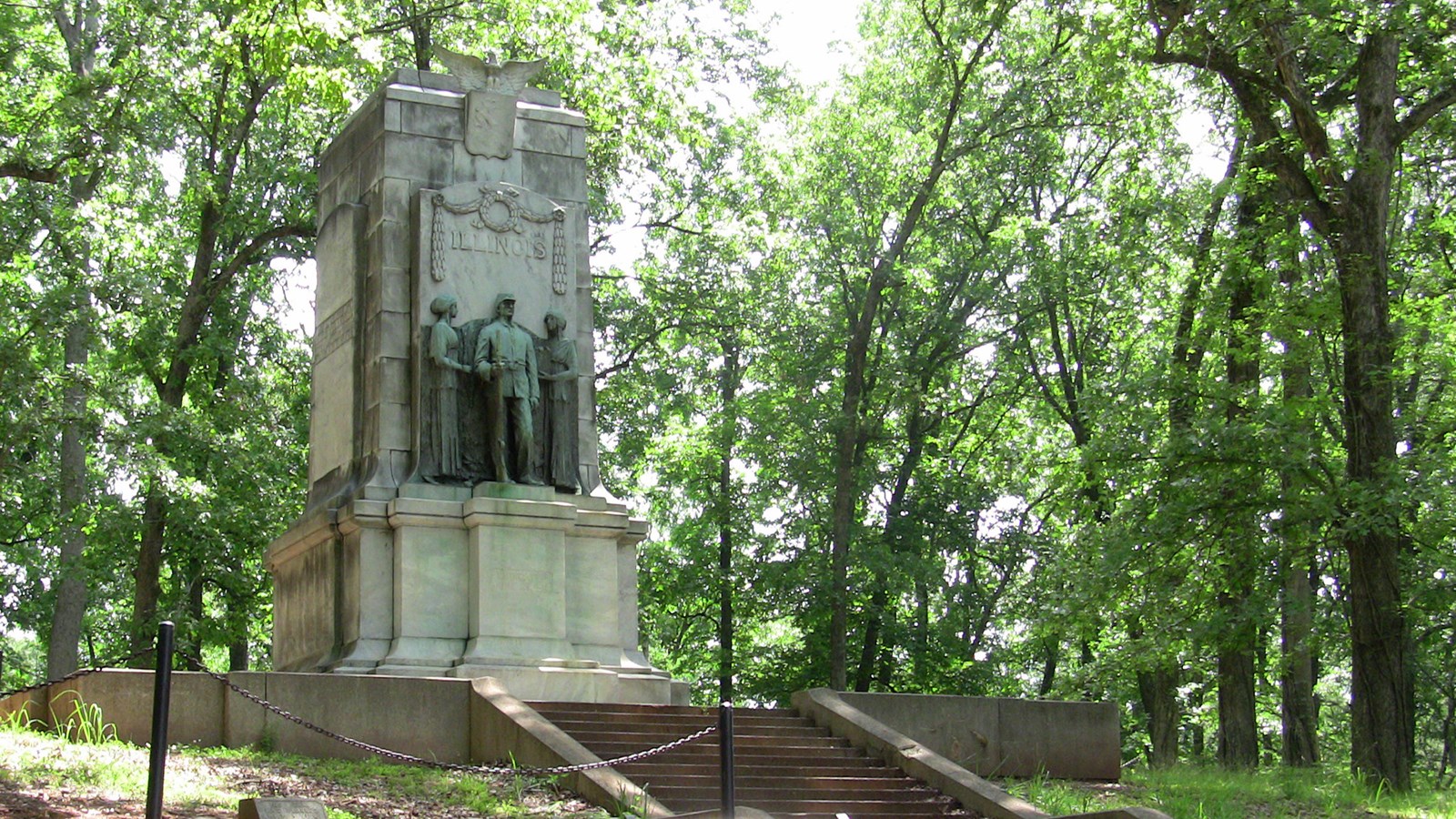 The Illinois Monument in Spring