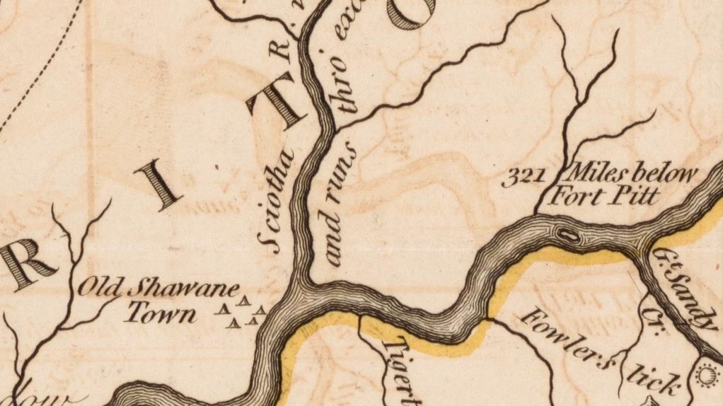 Black-and-white historic map depicting towns, waterways, and some minimal topography.