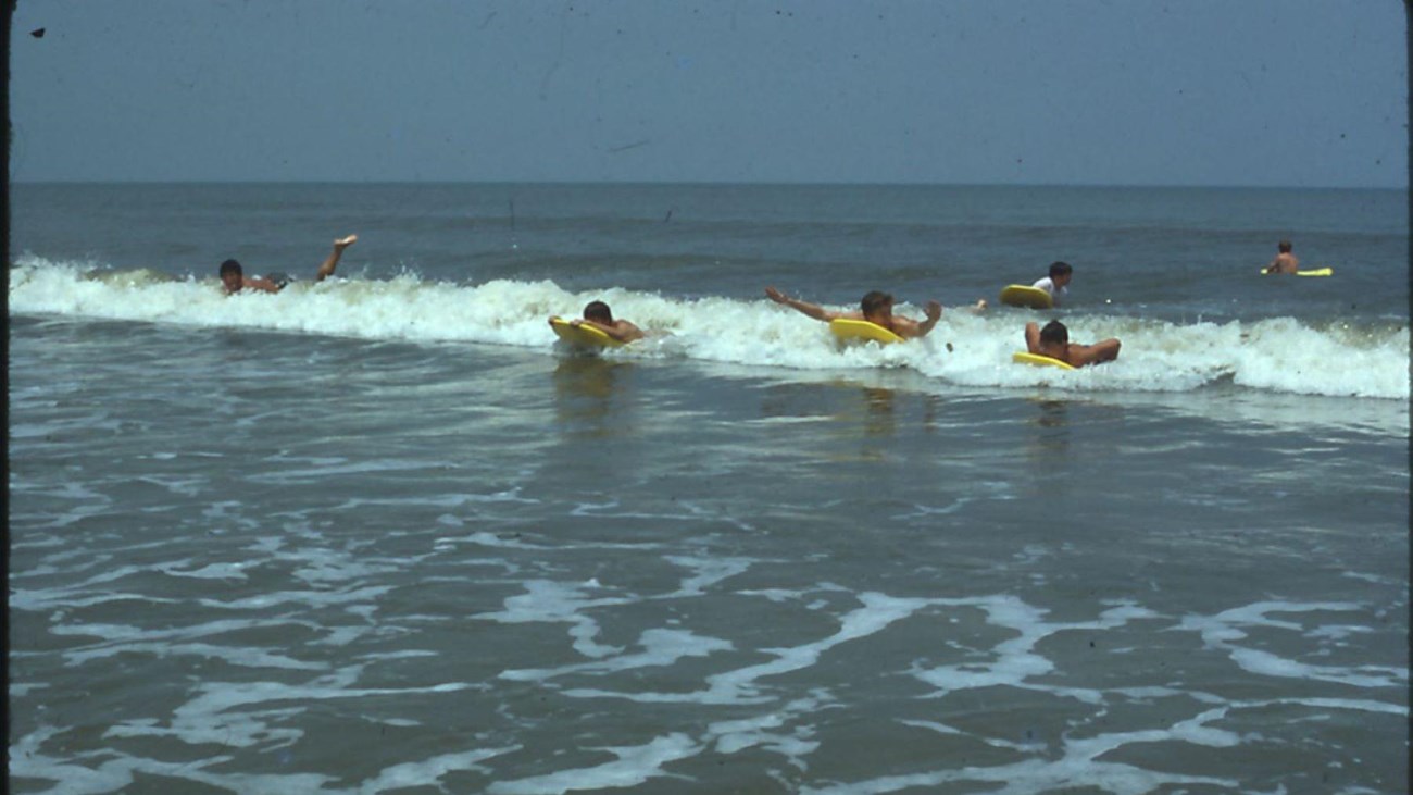 Swimming in the surf