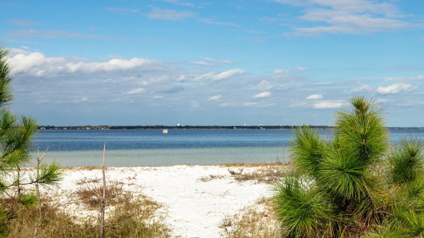 A short sandy path leads to the beach.