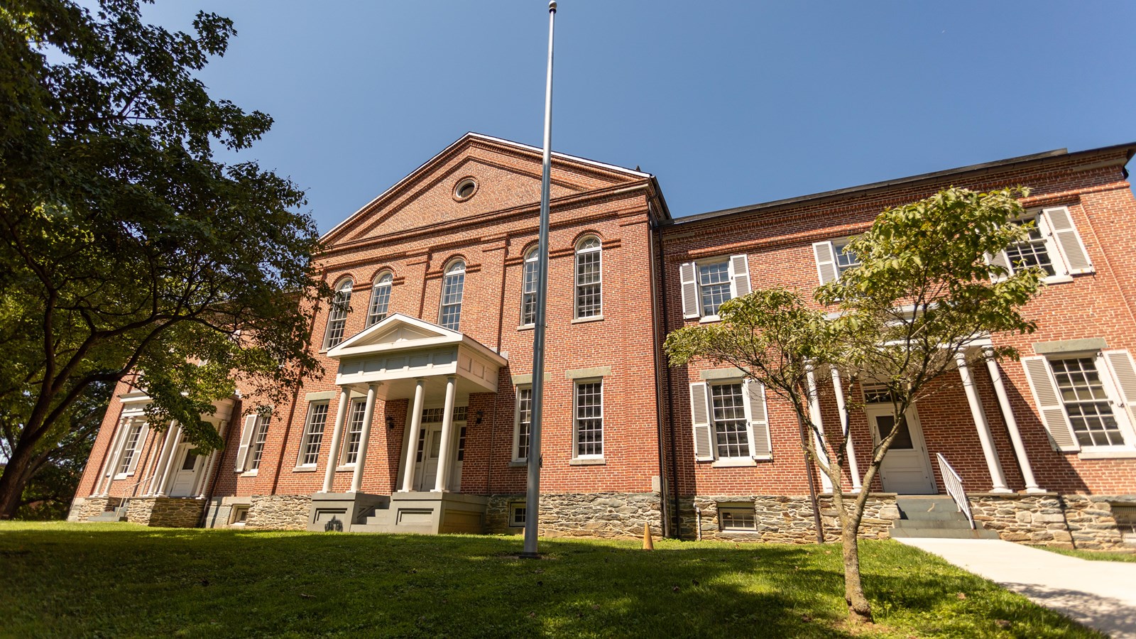 Anthony Hall, a large brick building on the campus of Storer College