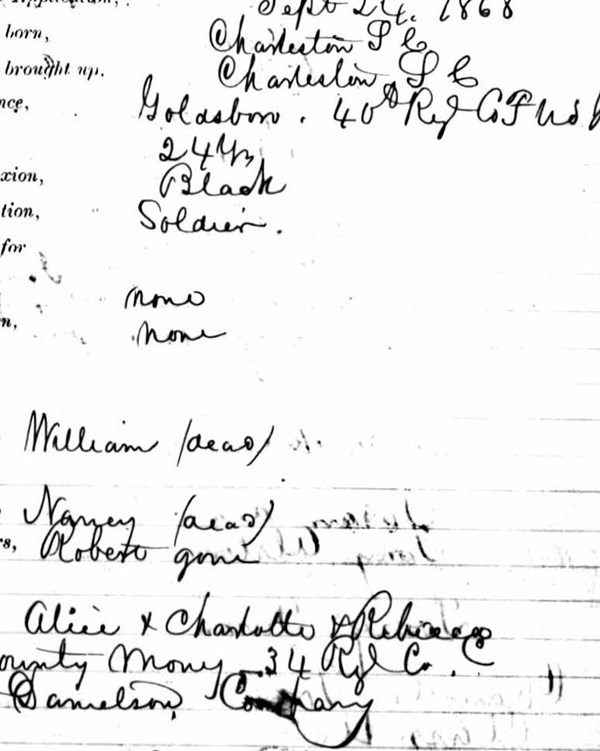 A handwritten record of Gabriel Turner's account at the Freedman's Bank.