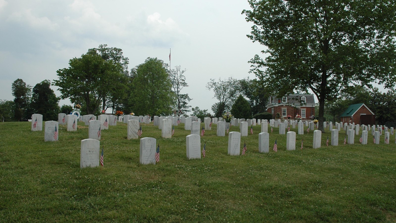 headstones in the national cemetery