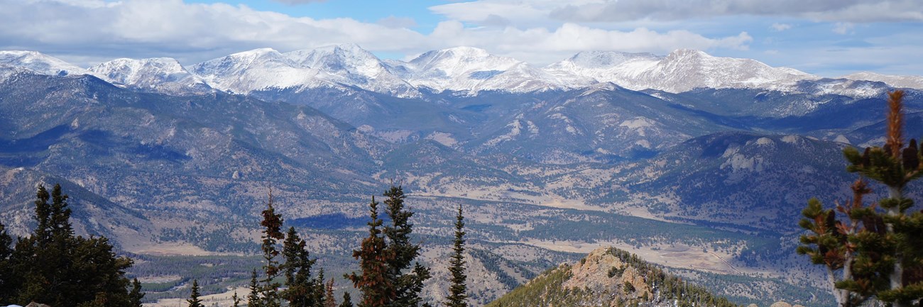 snowy mountains in the distance