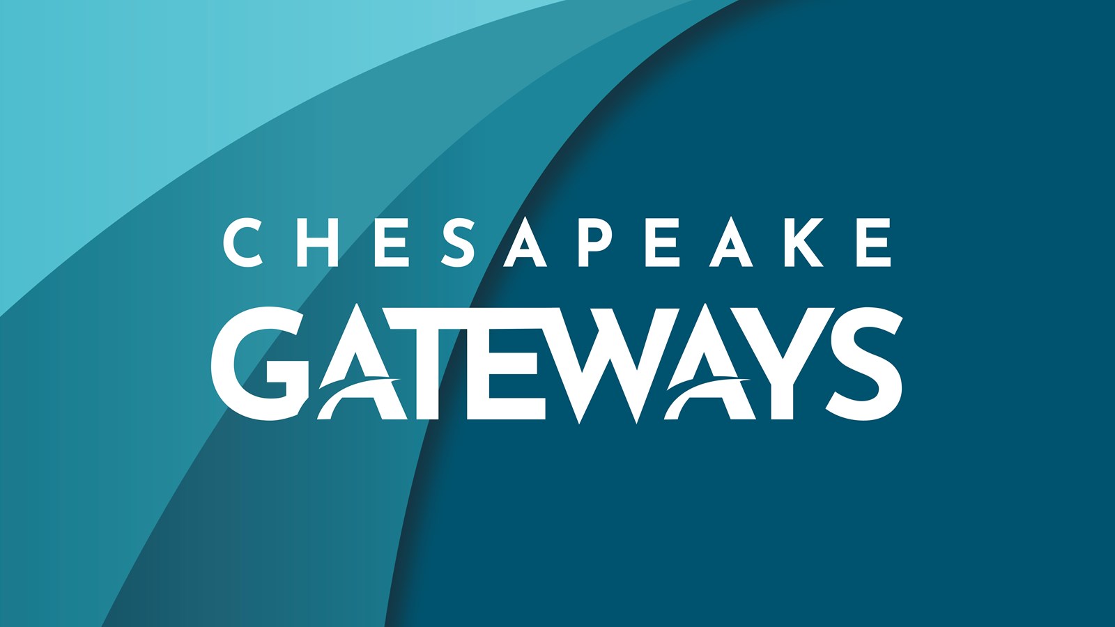 Chesapeake Gateways written in white over a blue background.