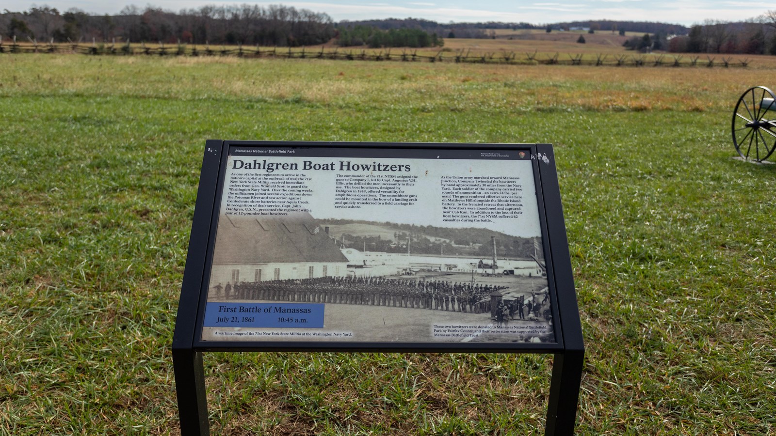 An image of New York State militia is displayed. Men stand in square-like formation.