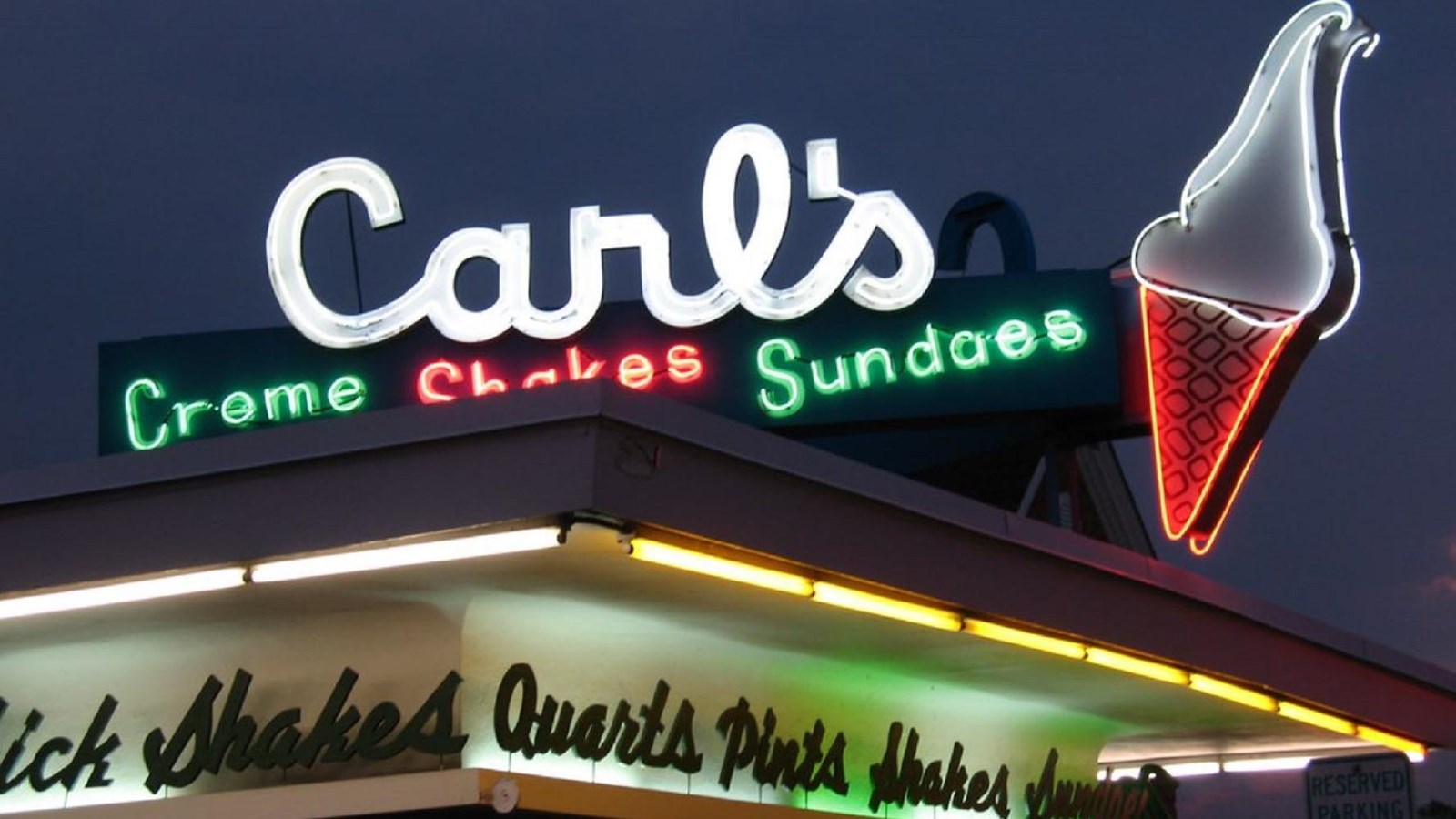 Neon sign saying