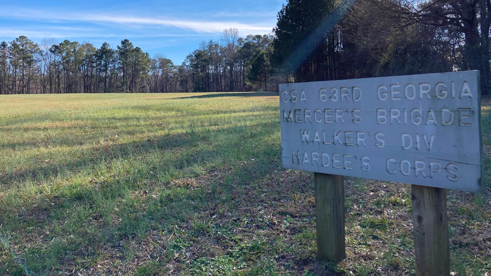 Former location of a Confederate defensive position held by soldiers from the 63rd Georgia regiment.