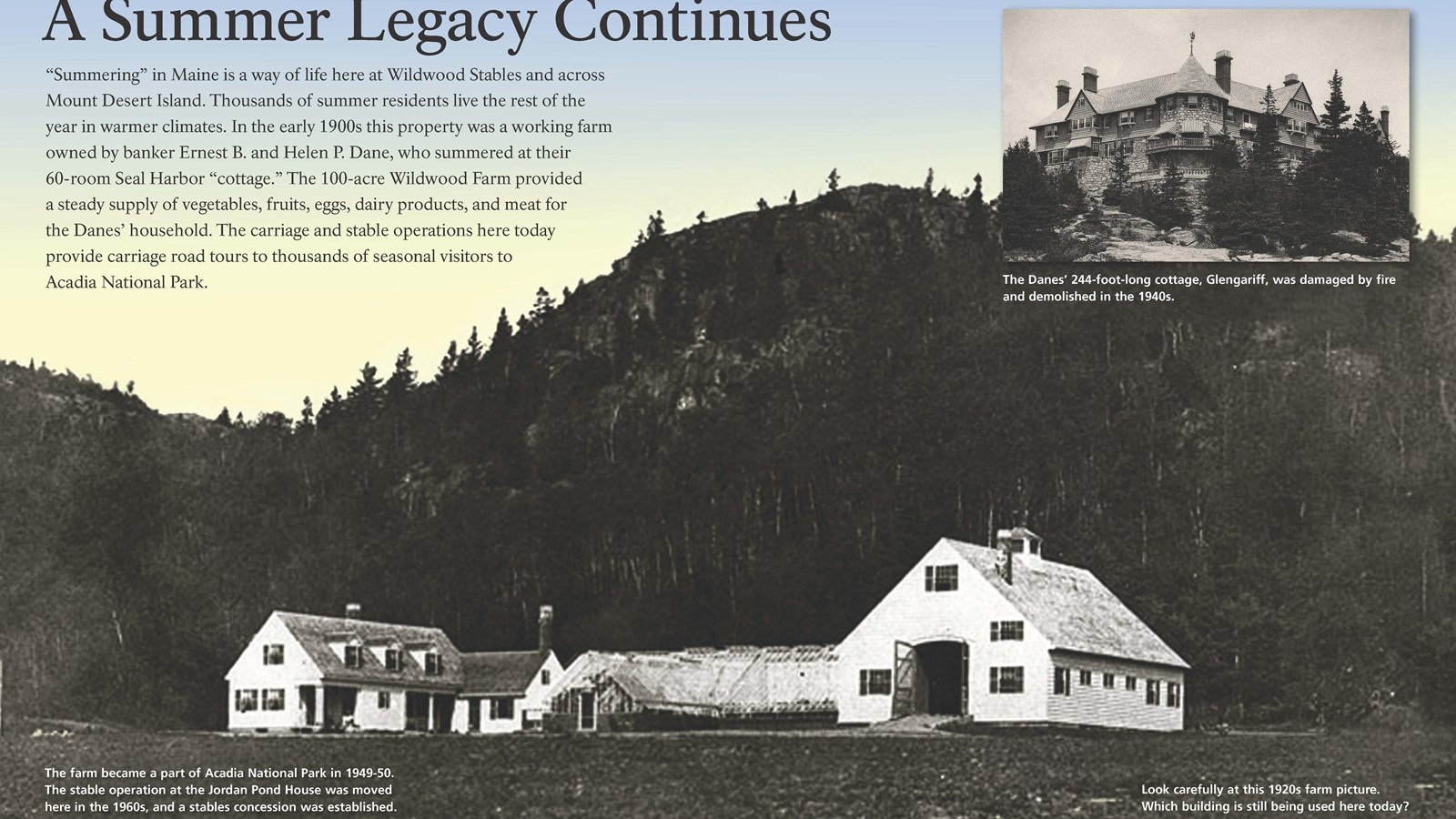 Title: A Summer Legacy Continues in bold; background image of historic white farm.