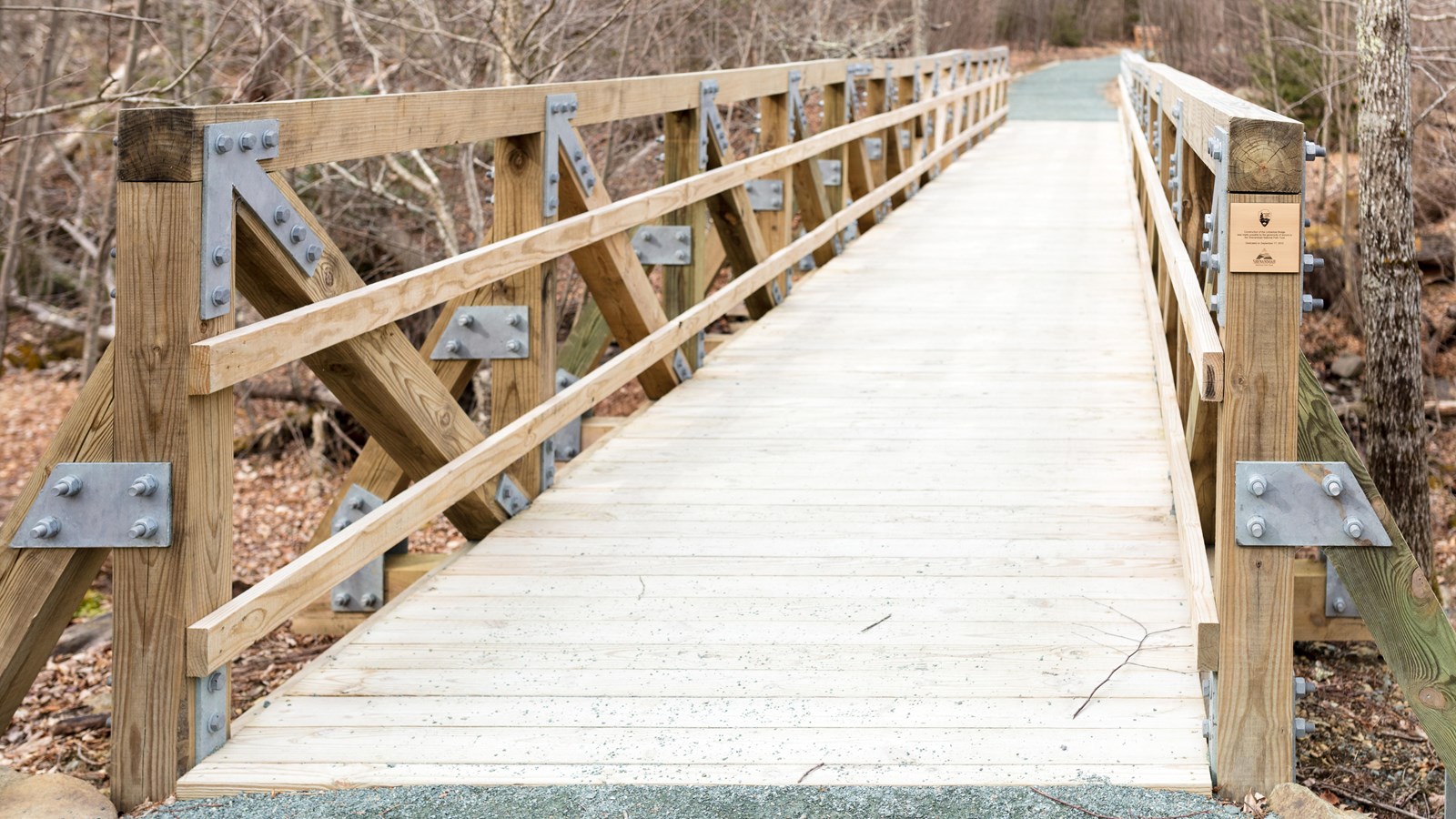 One of the bridges along the ADA accessible Limberlost Trail provides access over streams.