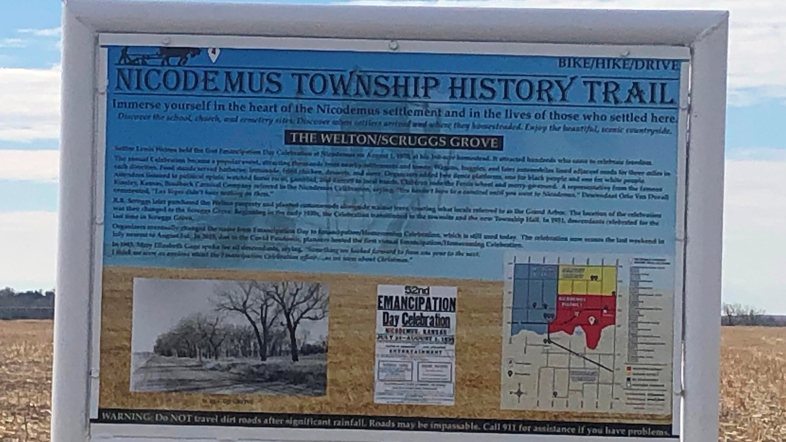 Sign with the same text as the page