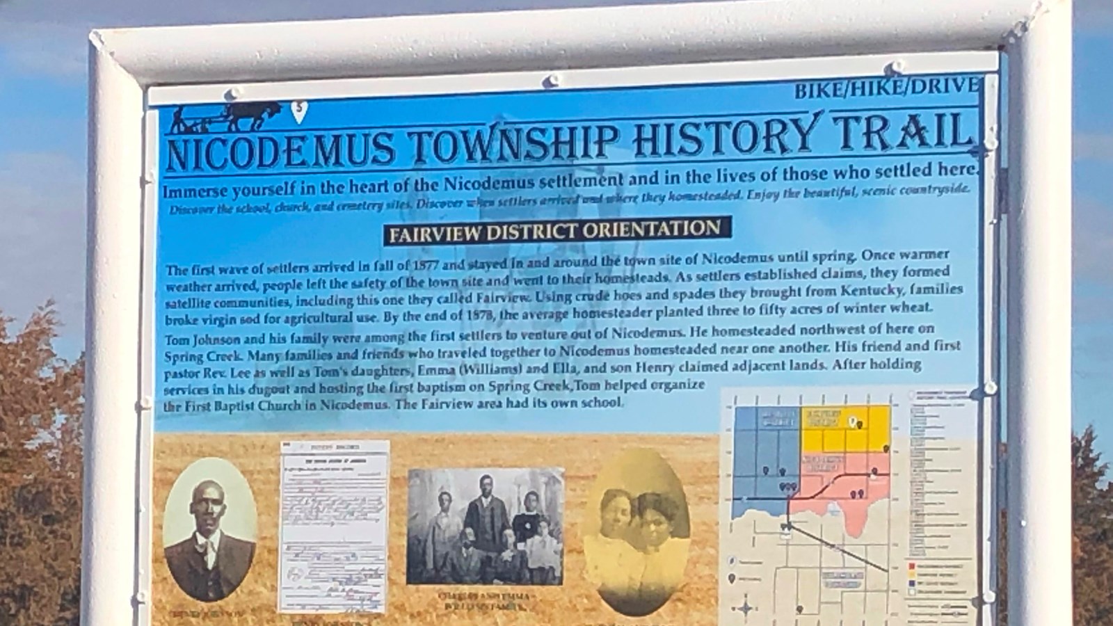 Sign with the same text as the page