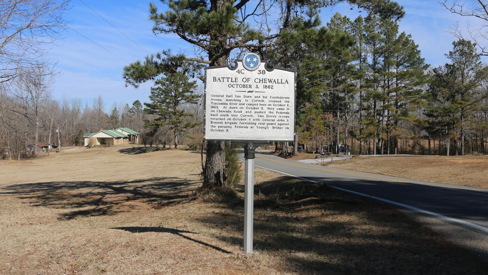 Image of an iron plaque commemorating the fight at Chewalla