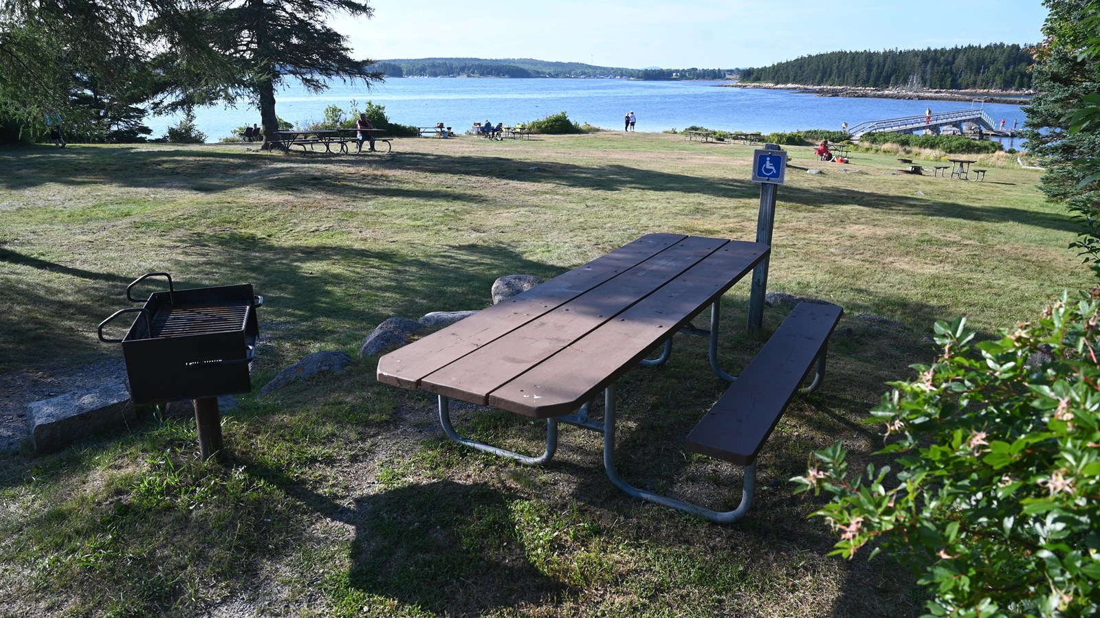 An accessible picnic table at Frazer Point