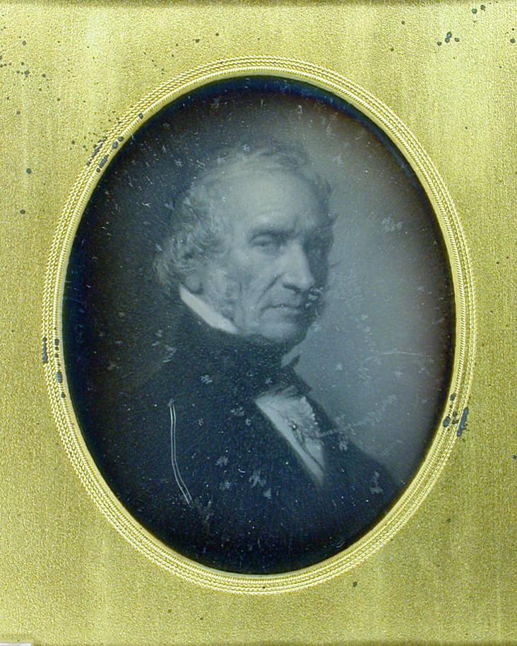 1850s daguerreotype of middle-aged man with gray thinning hair