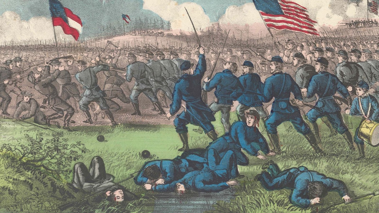 Painting of a battle.