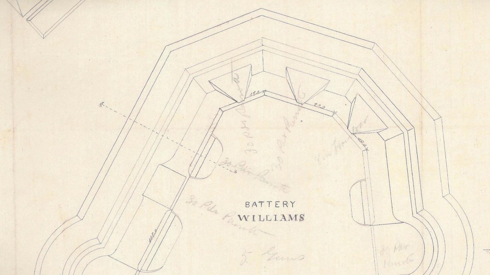 Diagram sketch of a fortification.