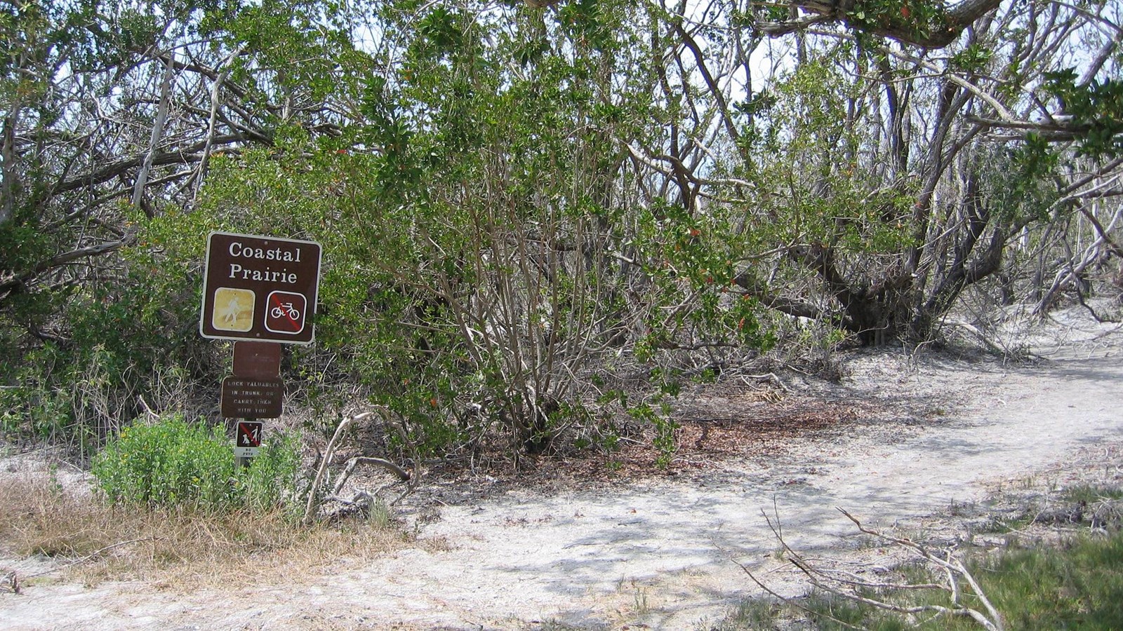 A brown sign reading