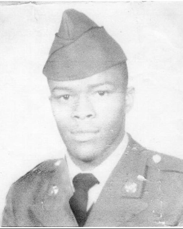 Soldier wearing his United States Army dress uniform.